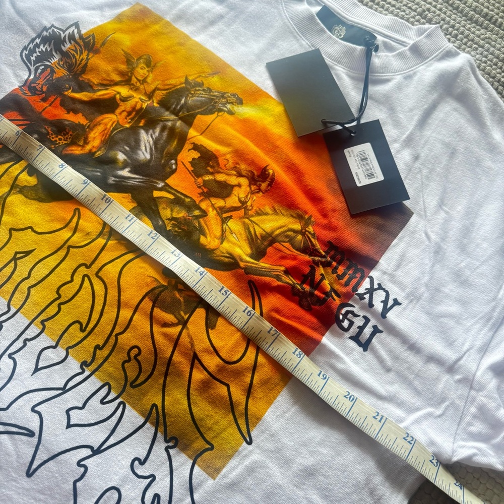 Darc Sport White Tee with Fiery Graphic - Picture 5 of 9